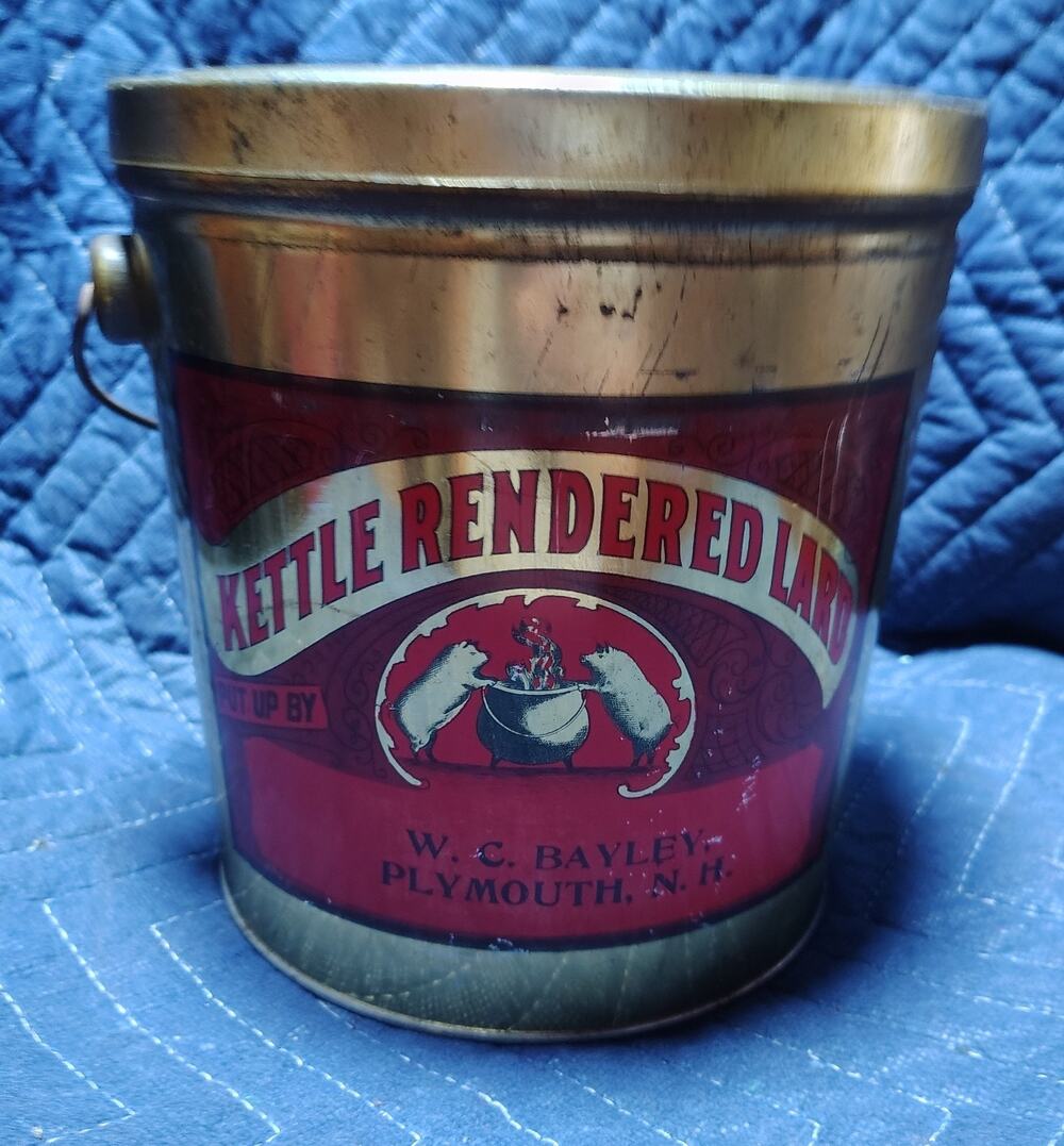 Vintage 7-8 lb Metal LARD tin